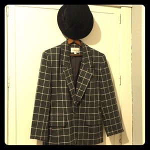 100% Wool JH Collectibles Made in USA Blazer Plaid